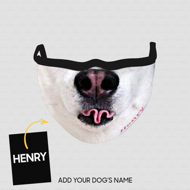 Personalized Dog Gift Idea - Husky Face With Twisted Tongue Zoom In For Dog Lovers - Cloth Mask
